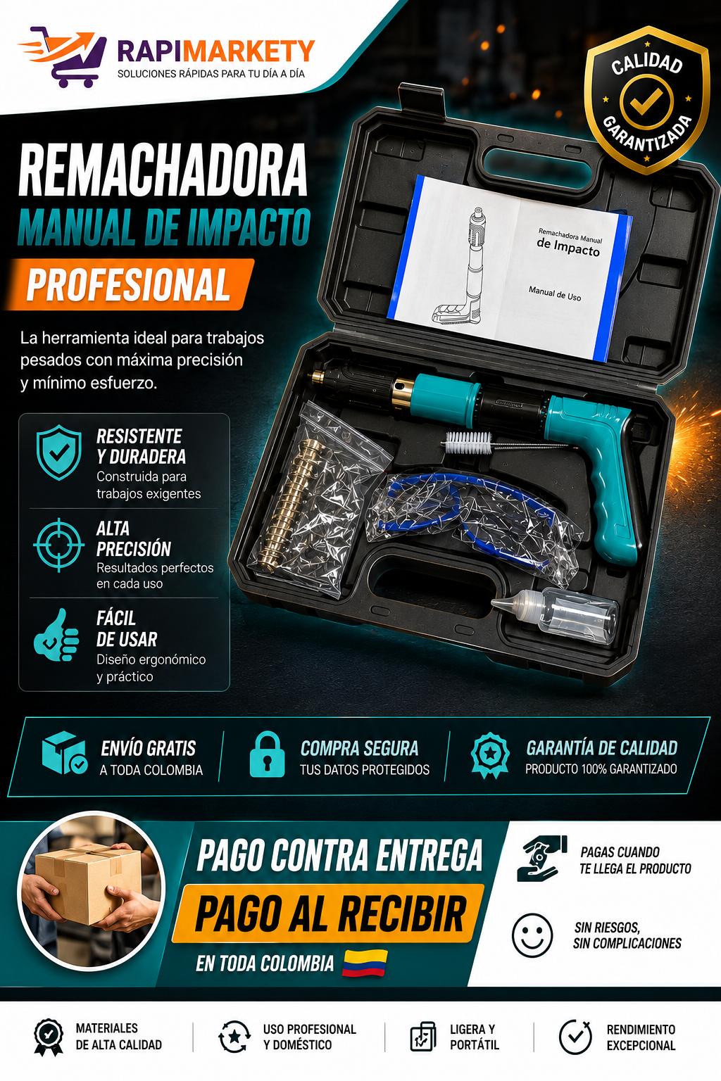 RapiFix™ Pistola Manual de Clavos + Maletín GRATIS | ¡Últimas Unidades!