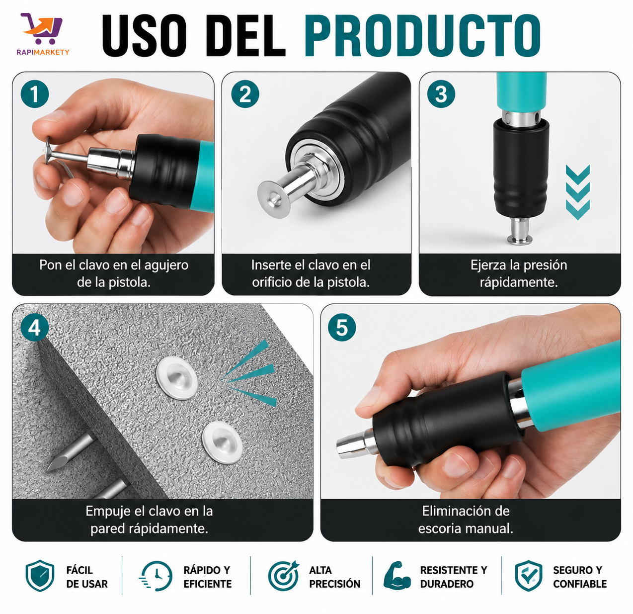 RapiFix™ Pistola Manual de Clavos + Maletín GRATIS | ¡Últimas Unidades!