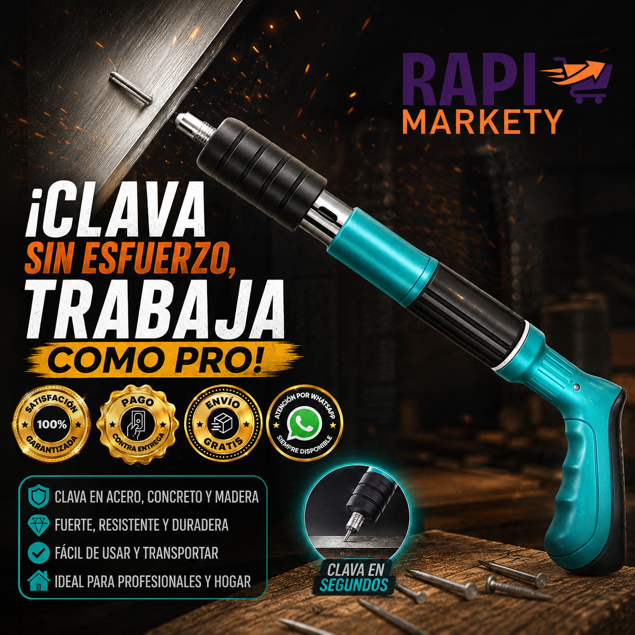 RapiFix™ Pistola Manual de Clavos + Maletín GRATIS | ¡Últimas Unidades!