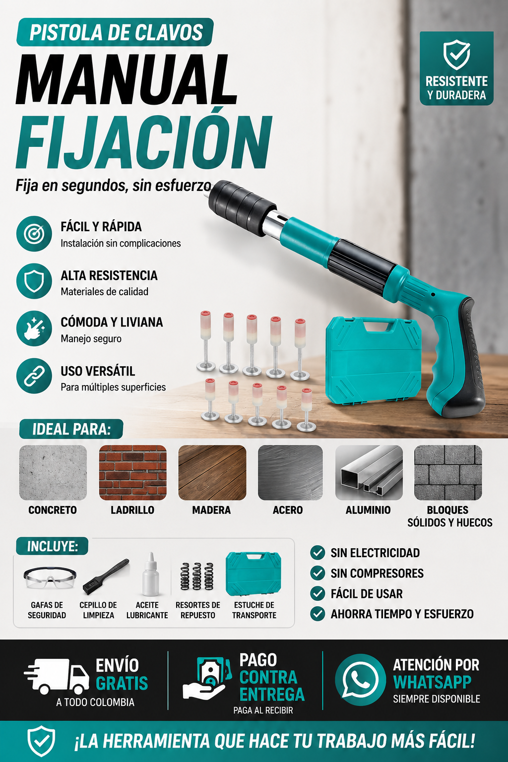 RapiFix™ Pistola Manual de Clavos + Maletín GRATIS | ¡Últimas Unidades!