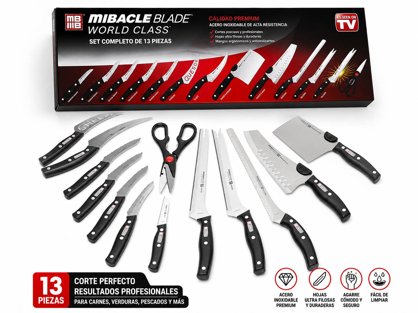 🔪 ChefPro™ | Set Premium: 12 Cuchillos + 1 Tijera + Envío GRATIS + 68% OFF 🎁