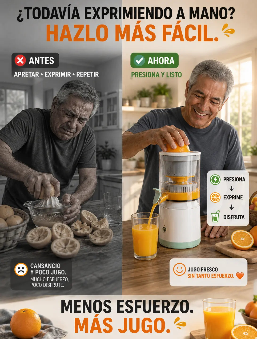 ⚡ Exprimidor Eléctrico Portátil | Tu Jugo Fresco en Menos de 1 Minuto